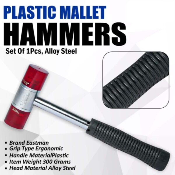 Eastman Plastic Mallet Hammer Set Of 1Pcs, 30 mm - Image 3