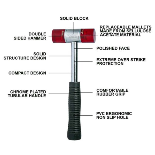 Eastman Plastic Mallet Hammer Set Of 1Pcs, 30 mm - Image 4