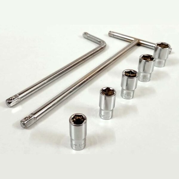 OT 1/4" Square T - Handle and 1/4" L- Handle Combination Set with 7,8,10,12,14 Sockets - Image 2
