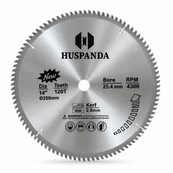 HUSPANDA 14-Inch Circular Saw Blade for Aluminium Cutting – 120 Teeth, 350 mm - Image 4