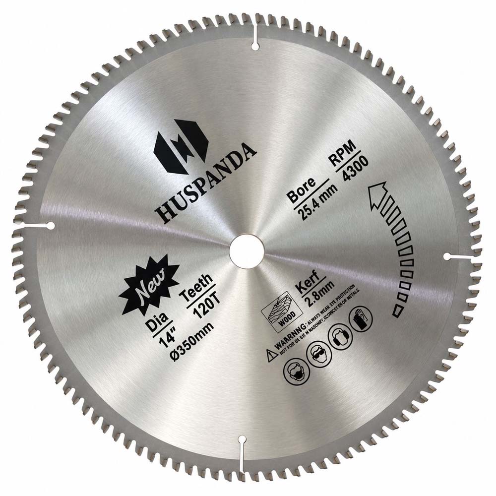 auto draft HUSPANDA 14-Inch Circular Saw Blade for Aluminium Cutting – 120 Teeth, 350 mm - Image 1