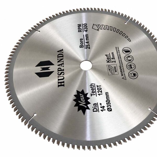HUSPANDA 14-Inch Circular Saw Blade for Aluminium Cutting – 120 Teeth, 350 mm - Image 3