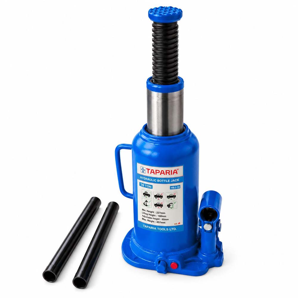 taparia hydraulic bottle jack – 16 ton hbj 16 Taparia Hydraulic Bottle Jack – 16 Ton HBJ-16 - Image 1