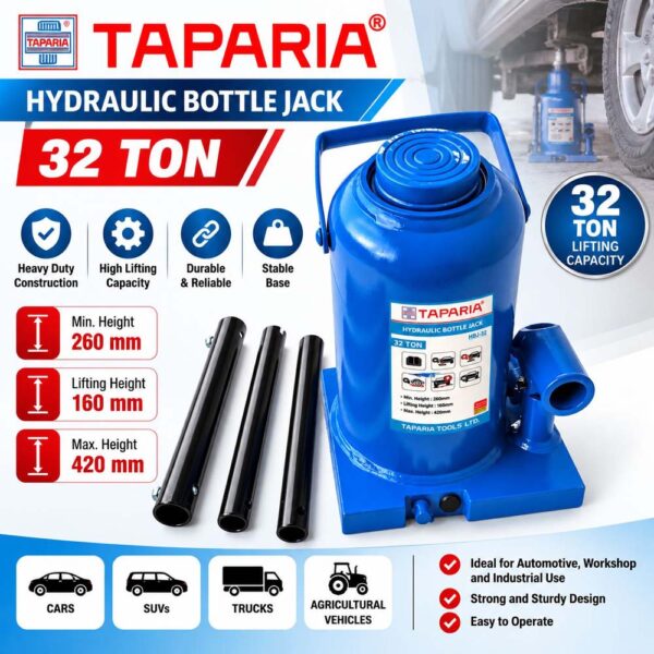 Taparia 32 Ton Hydraulic Bottle Jack – HBJ-32 - Image 2